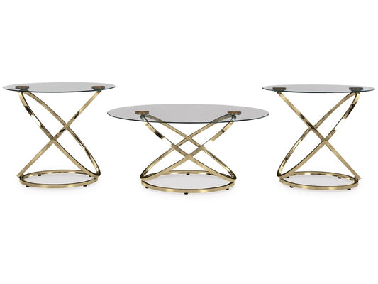 Signature Design by Ashley - Crimonti Table (Set of 3) in Champagne - T273-13 veiw 1