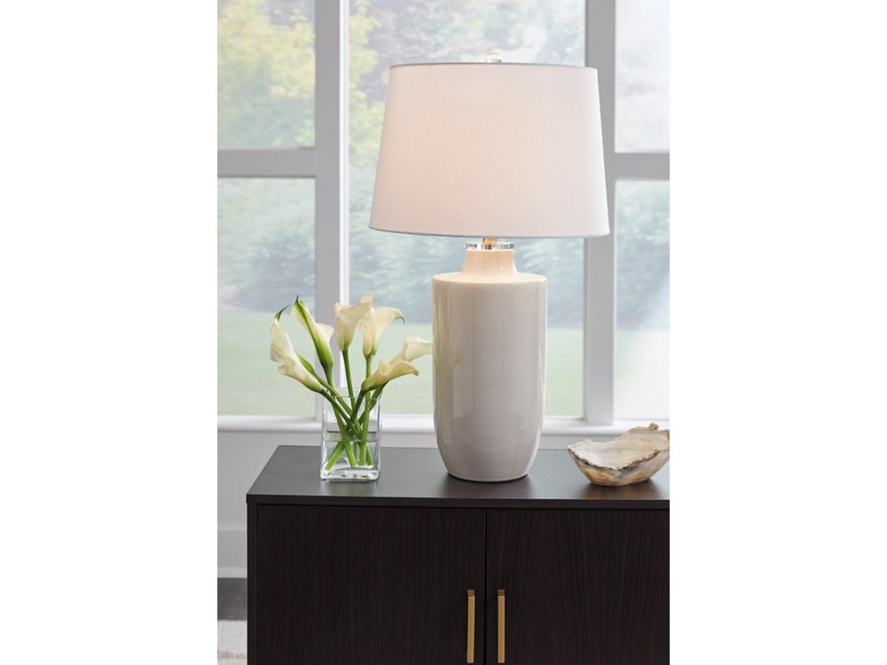 Signature Design by Ashley - Cylener Ceramic Table Lamp in Off White - L100794 veiw 2