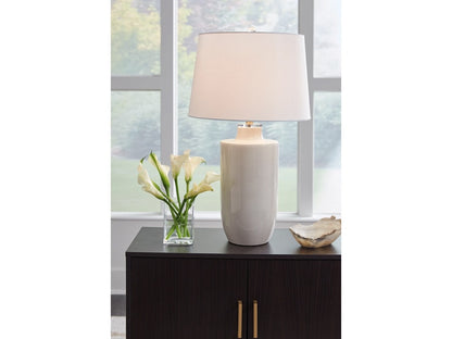Signature Design by Ashley - Cylener Ceramic Table Lamp in Off White - L100794 veiw 2