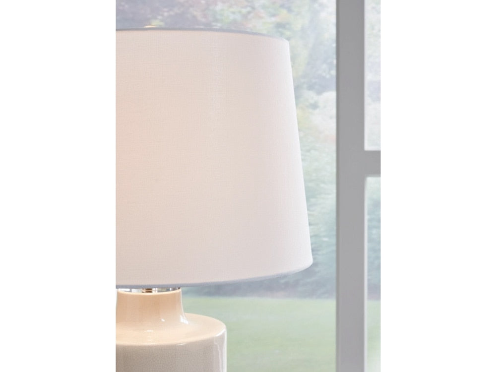 Signature Design by Ashley - Cylener Ceramic Table Lamp in Off White - L100794 veiw 3
