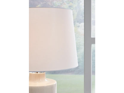 Signature Design by Ashley - Cylener Ceramic Table Lamp in Off White - L100794 veiw 3