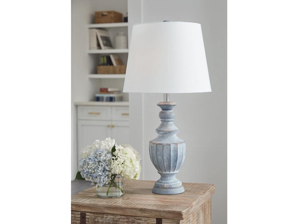 Signature Design by Ashley - Cylerick Terracotta Table Lamp in Antique Blue - L235714 veiw 2