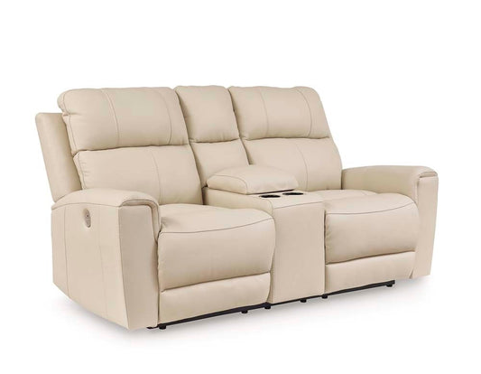 Signature Design by Ashley - Dahlmoore Dbl Rec Pwr Loveseat W/Console in Almond - U1320096 veiw 1