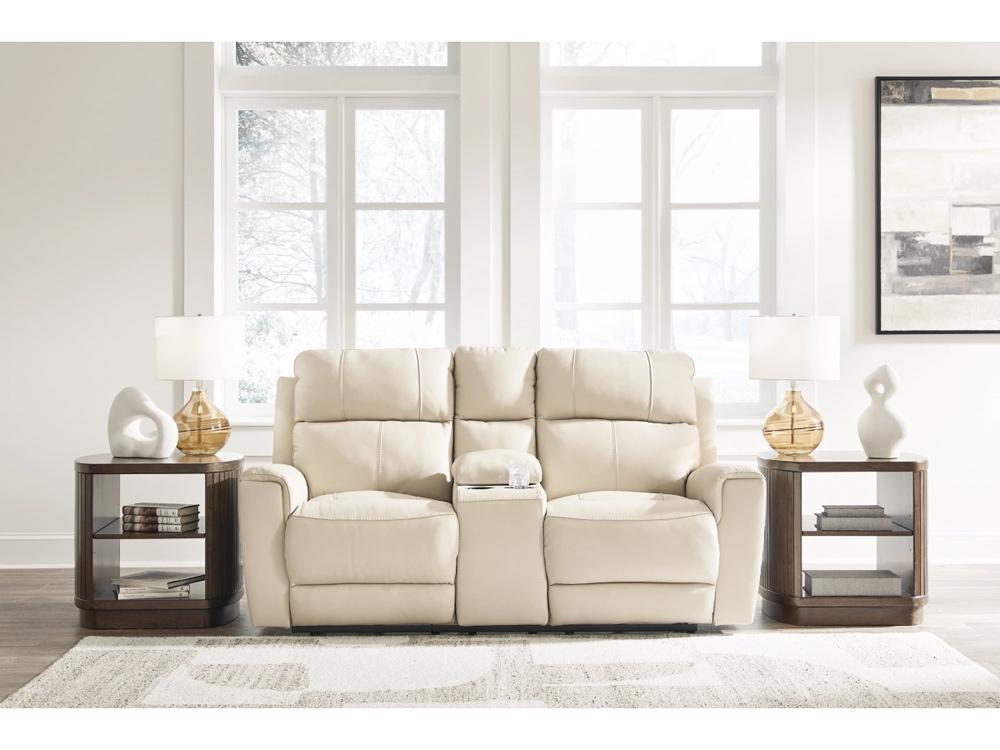 Signature Design by Ashley - Dahlmoore Dbl Rec Pwr Loveseat W/Console in Almond - U1320096 veiw 2