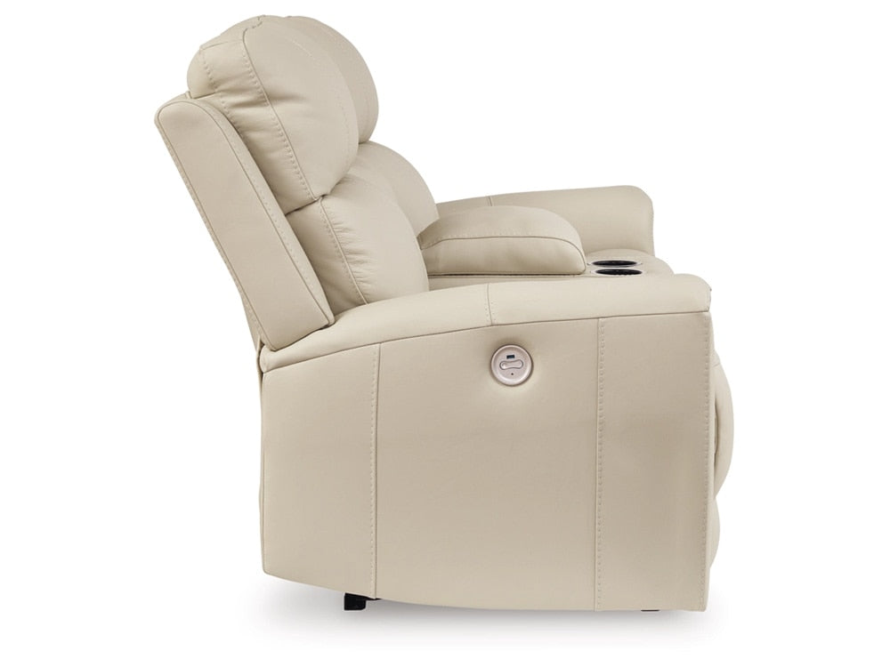 Signature Design by Ashley - Dahlmoore Dbl Rec Pwr Loveseat W/Console in Almond - U1320096 veiw 4