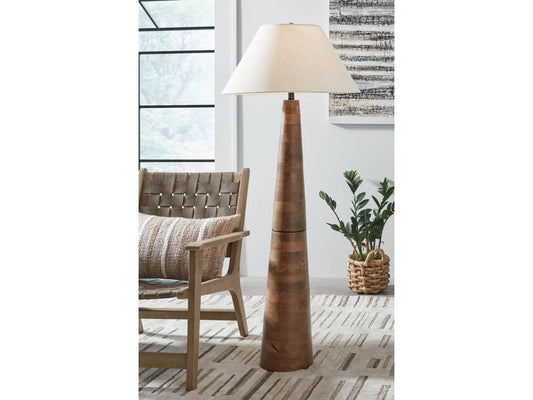 Signature Design by Ashley - Danset Wood Floor Lamp in Brown - L329101 veiw 2