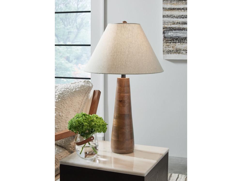 Signature Design by Ashley - Danset Wood Table Lamp in Brown - L329104 veiw 2