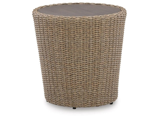 Signature Design by Ashley - Danson Outdoor Round End Table in Beige - P505-706 veiw 1