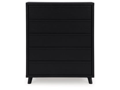 Signature Design by Ashley - Danziar Five Drawer Chest in Black - B1013-345 veiw 1