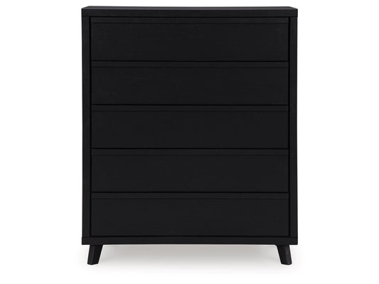 Signature Design by Ashley - Danziar Five Drawer Chest in Black - B1013-345 veiw 1