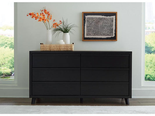 Signature Design by Ashley - Danziar Six Drawer Dresser in Black - B1013-231 veiw 2