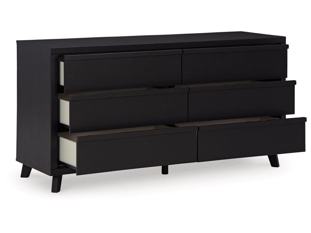 Signature Design by Ashley - Danziar Six Drawer Dresser in Black - B1013-231 veiw 3
