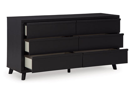 Signature Design by Ashley - Danziar Six Drawer Dresser in Black - B1013-231 veiw 3