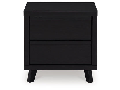 Signature Design by Ashley - Danziar Two Drawer Night Stand in Black - B1013-92 veiw 1