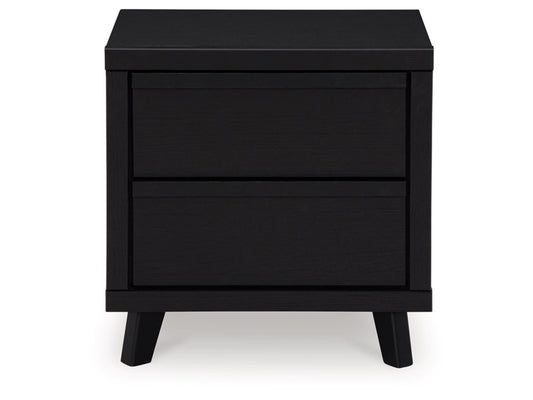 Signature Design by Ashley - Danziar Two Drawer Night Stand in Black - B1013-92 veiw 1