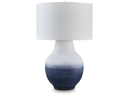 Signature Design by Ashley - Dashland Metal Table Lamp in White/Navy - L207514 veiw 1