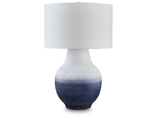 Signature Design by Ashley - Dashland Metal Table Lamp in White/Navy - L207514 veiw 1