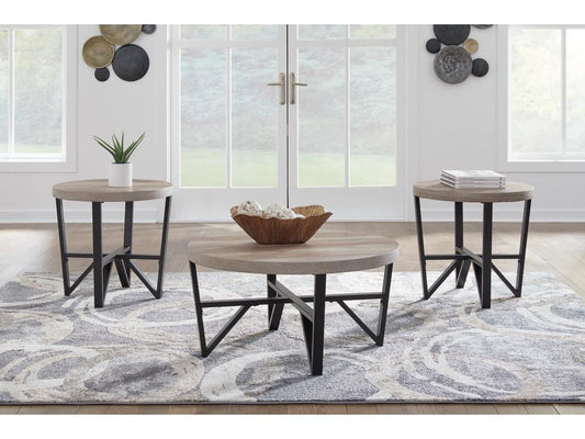 Signature Design by Ashley - Deanlee Occasional Table (Set of 3) in Grayish Brown/Black - T235-13 veiw 2