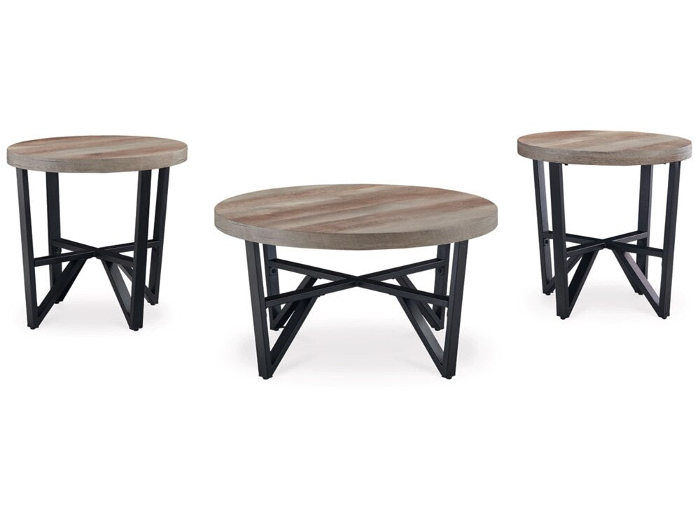 Signature Design by Ashley - Deanlee Occasional Table (Set of 3) in Grayish Brown/Black - T235-13 veiw 3