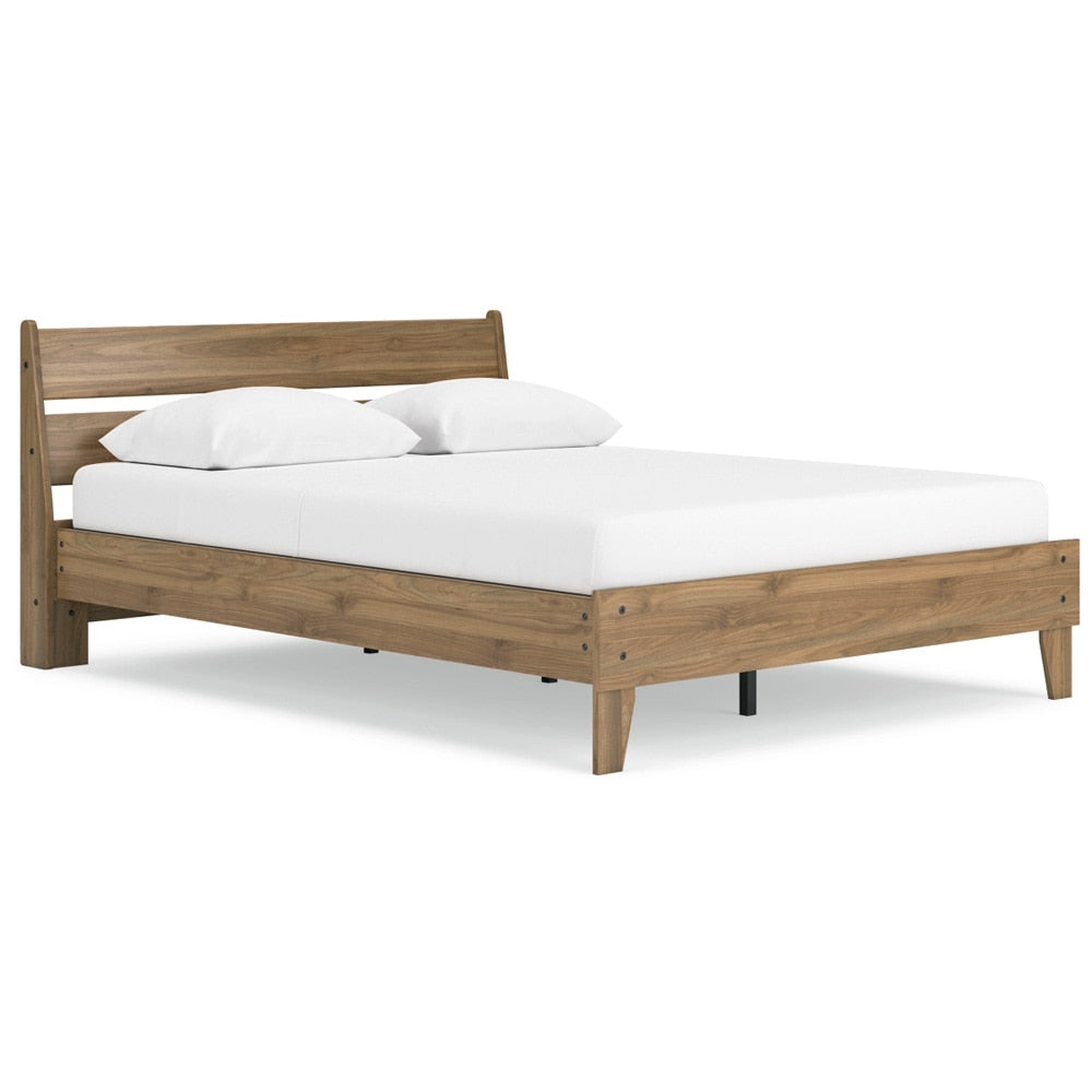 Signature Design by Ashley - Deanlow Queen Platform Panel Bed in Honey veiw 1