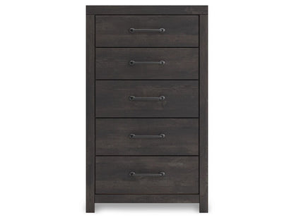 Signature Design by Ashley - Delmorta Five Drawer Chest in Dark Gray - B2108-46 veiw 1