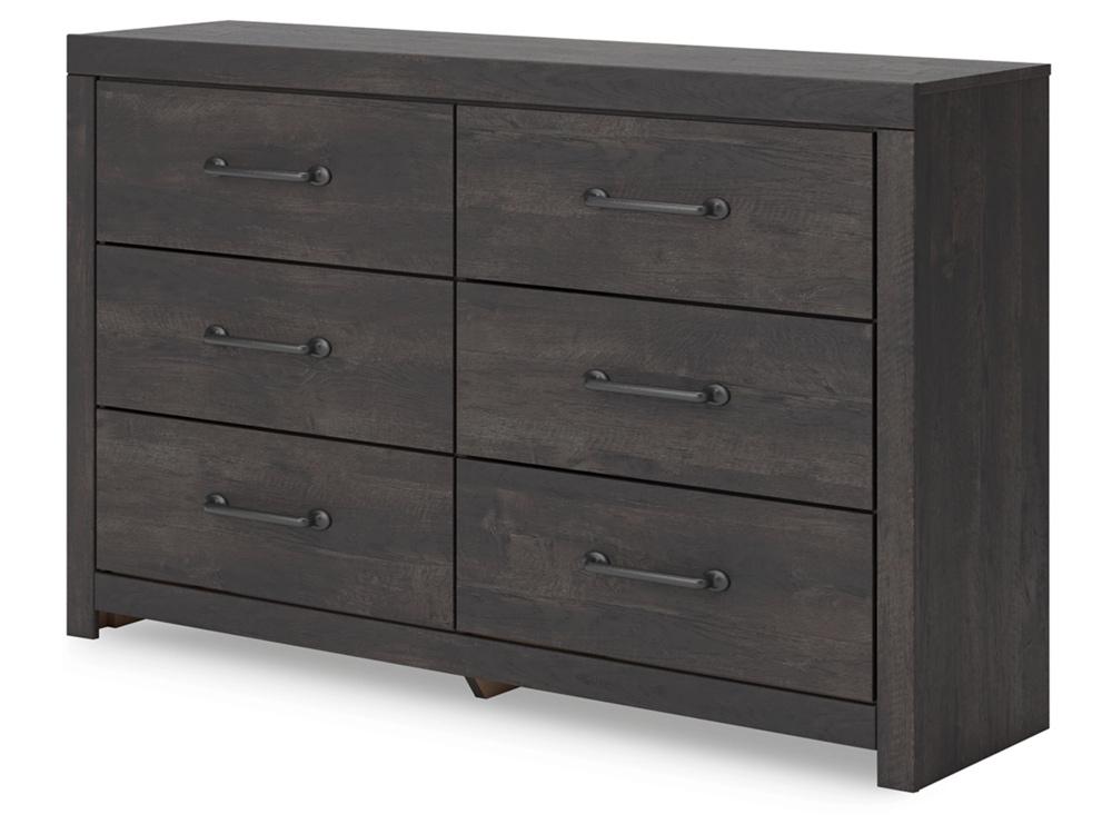 Signature Design by Ashley - Delmorta Six Drawer Dresser in Dark Gray - B2108-31 veiw 3