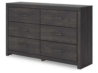 Signature Design by Ashley - Delmorta Six Drawer Dresser in Dark Gray - B2108-31 veiw 3