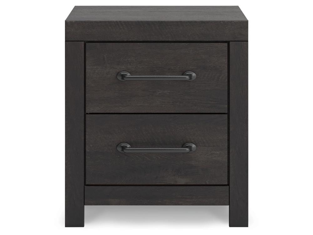 Signature Design by Ashley - Delmorta Two Drawer Night Stand in Dark Gray - B2108-92 veiw 1