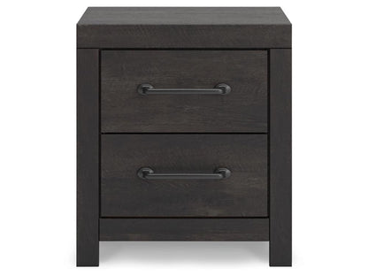 Signature Design by Ashley - Delmorta Two Drawer Night Stand in Dark Gray - B2108-92 veiw 1