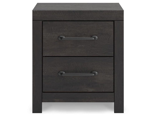Signature Design by Ashley - Delmorta Two Drawer Night Stand in Dark Gray - B2108-92 veiw 1