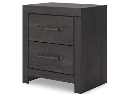 Signature Design by Ashley - Delmorta Two Drawer Night Stand in Dark Gray - B2108-92 veiw 3
