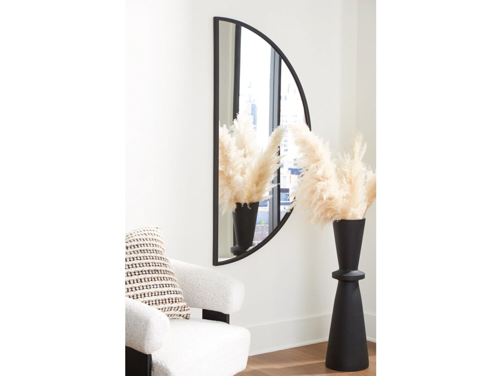 Signature Design by Ashley - Denlow Accent Mirror in Black - A8010333 veiw 2
