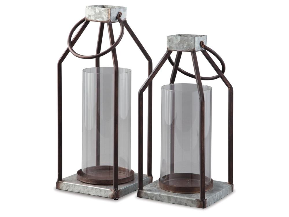 Signature Design by Ashley - Diedrick Lantern Set (Set of 2) in Gray/Black - A2000346 veiw 1