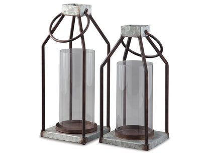 Signature Design by Ashley - Diedrick Lantern Set (Set of 2) in Gray/Black - A2000346 veiw 1