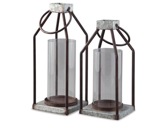 Signature Design by Ashley - Diedrick Lantern Set (Set of 2) in Gray/Black - A2000346 veiw 1