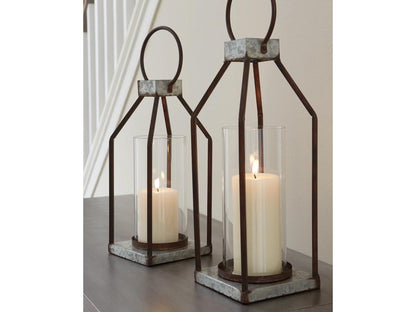 Signature Design by Ashley - Diedrick Lantern Set (Set of 2) in Gray/Black - A2000346 veiw 2
