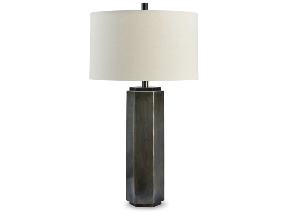 Signature Design by Ashley - Dirkton Metal Table Lamp in Antique Pewter - L208324 veiw 1