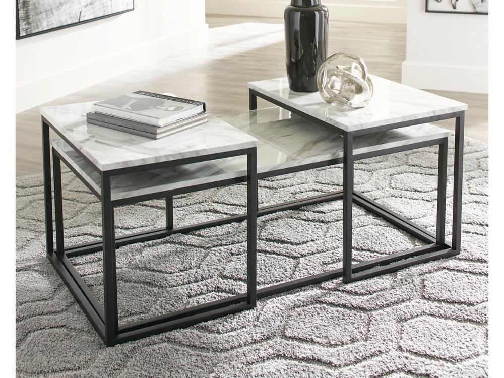 Signature Design by Ashley - Donnesta Occasional Table (Set of 3) in White - T182-13 veiw 3