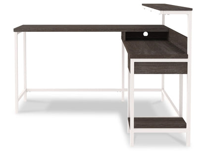 Signature Design by Ashley - Dorrinson L-Desk With Storage in Two-tone - H287-24 veiw 1