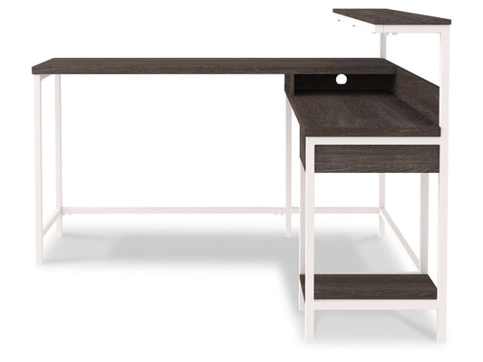 Signature Design by Ashley - Dorrinson L-Desk With Storage in Two-tone - H287-24 veiw 1