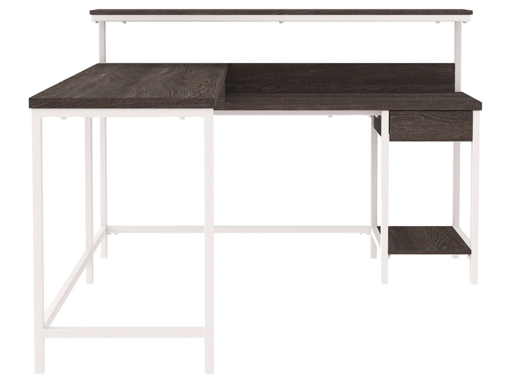 Signature Design by Ashley - Dorrinson L-Desk With Storage in Two-tone - H287-24 veiw 4