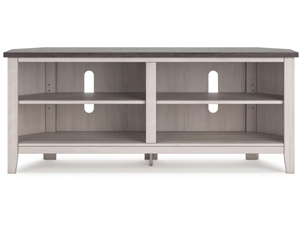 Signature Design by Ashley - Dorrinson Medium Corner Tv Stand in Two-tone - W287-56 veiw 1
