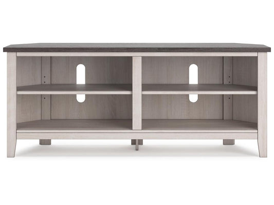 Signature Design by Ashley - Dorrinson Medium Corner Tv Stand in Two-tone - W287-56 veiw 1