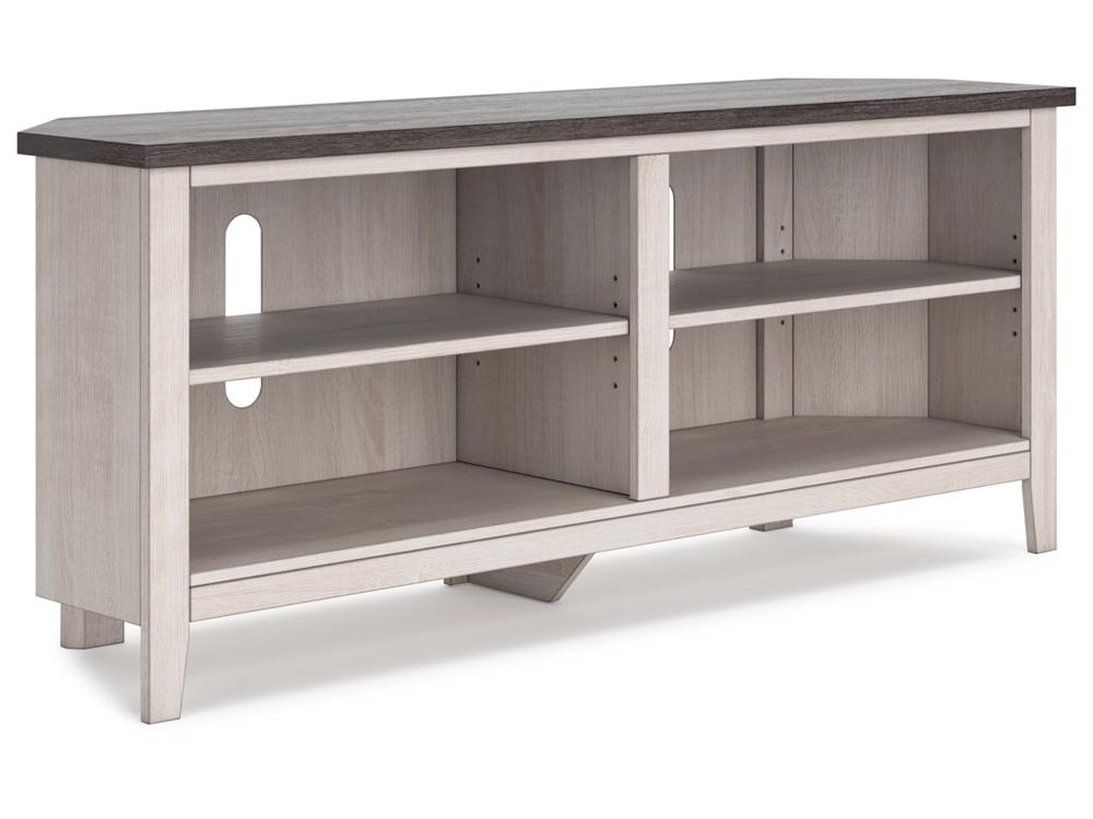 Signature Design by Ashley - Dorrinson Medium Corner Tv Stand in Two-tone - W287-56 veiw 2