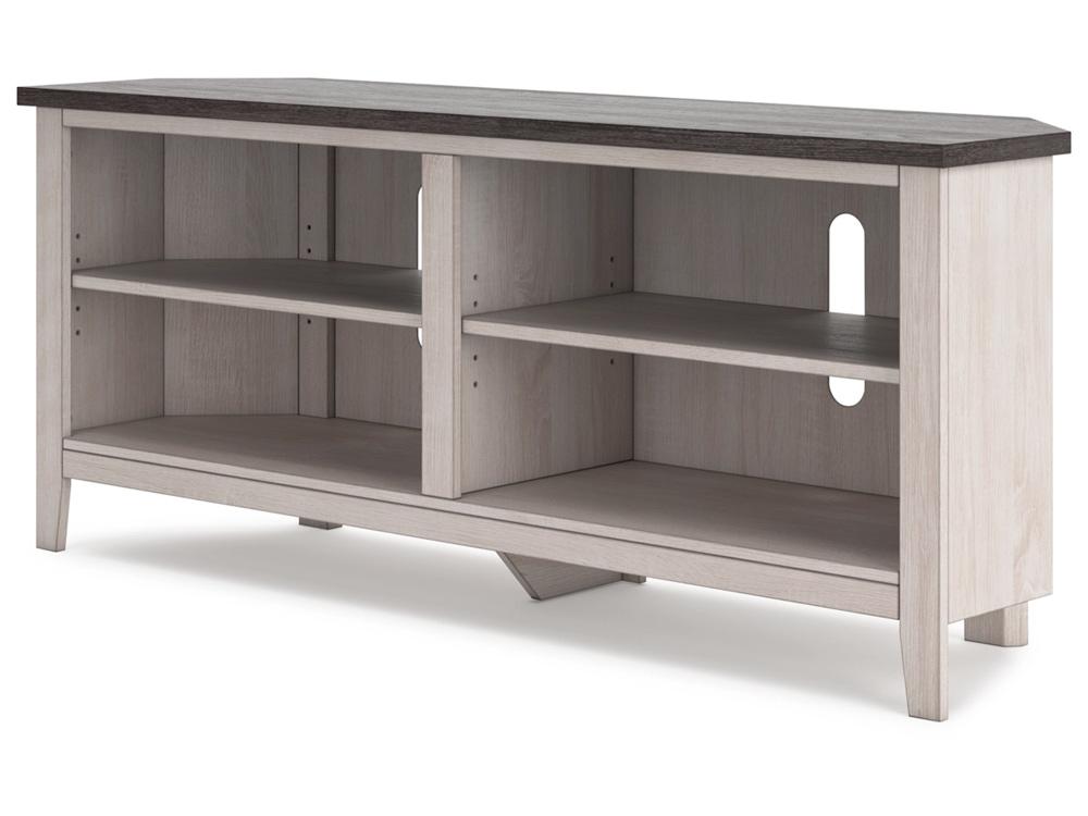 Signature Design by Ashley - Dorrinson Medium Corner Tv Stand in Two-tone - W287-56 veiw 3