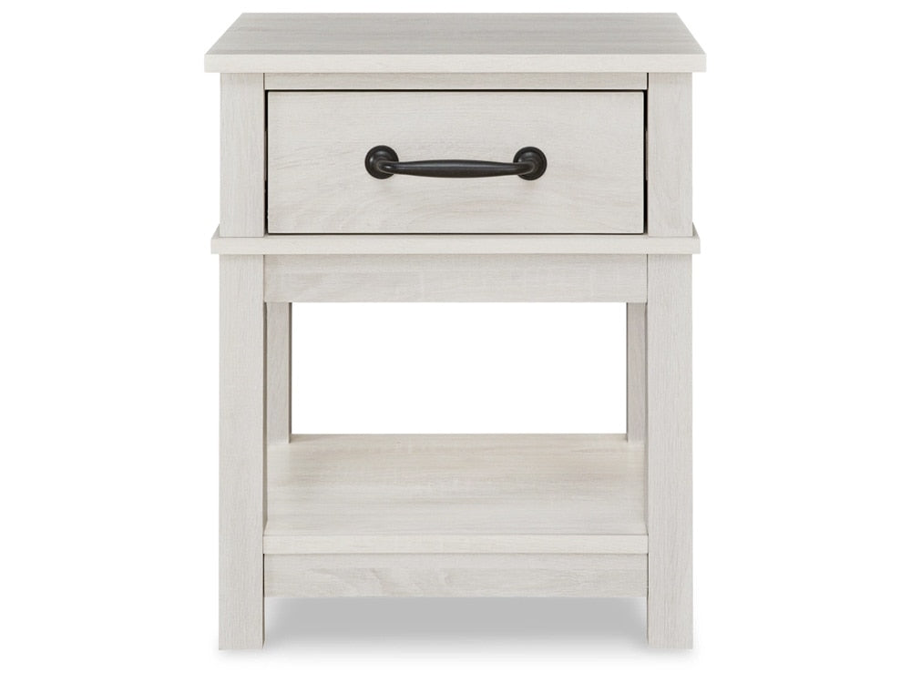 Signature Design by Ashley - Dorrinson One Drawer Night Stand in White - B067-91 veiw 1