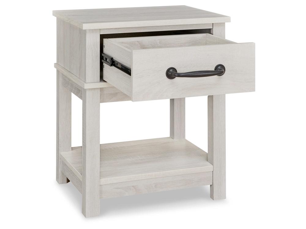 Signature Design by Ashley - Dorrinson One Drawer Night Stand in White - B067-91 veiw 3