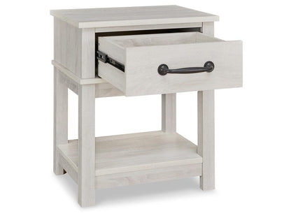 Signature Design by Ashley - Dorrinson One Drawer Night Stand in White - B067-91 veiw 3