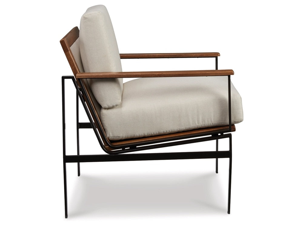 Signature Design by Ashley - Dowdy Accent Chair in Ivory/Brown - A3000271 veiw 3