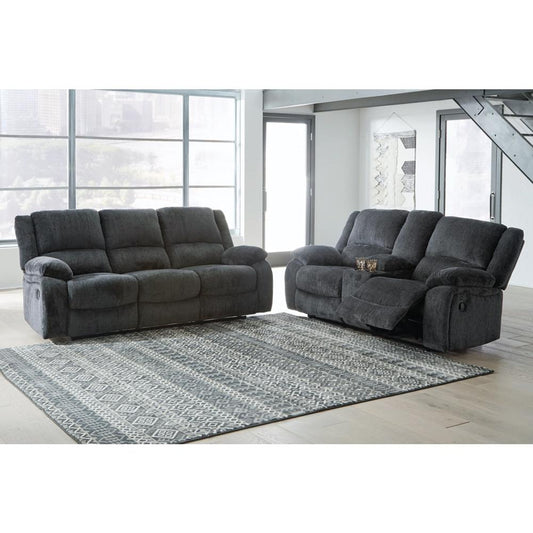 Signature Design by Ashley - Draycoll Manual Reclining Sofa & Loveseat in Slate veiw 1